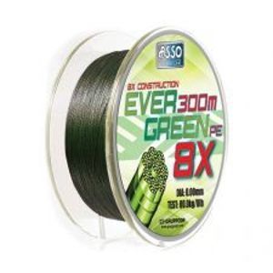 Asso Šnúra Evergreen 8-Braid Machovo Zelená 130 m-Priemer 0,20 mm / Nosnosť 13,6 kg