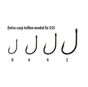 Extra carp háčiky teflón séria EX 555 (10ks v balení)-Veľkosť 2
