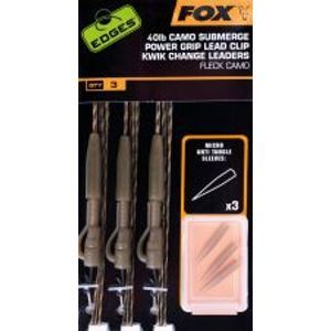 Fox Hotové Montáže Edges Camo Submerge Power Grip Lead Clip Kwik Change-Nosnosť 40 lb
