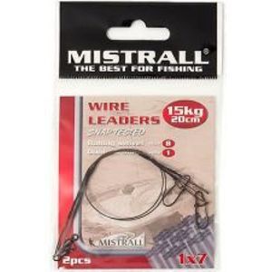 MISTRALL Oceľové Lanko Wire Leaders 20 cm-11 kg