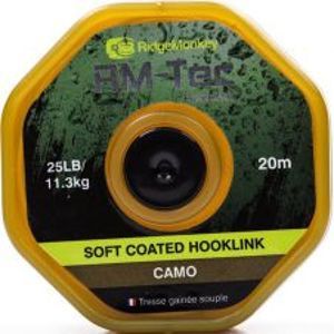 RidgeMonkey Návazcová Šnúrka RM Tec Soft Coated Hooklink 20 m Camou-Nosnosť 35 lb